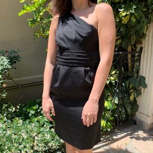 SHOSHANNA One Shoulder Black Dress w/ Pockets